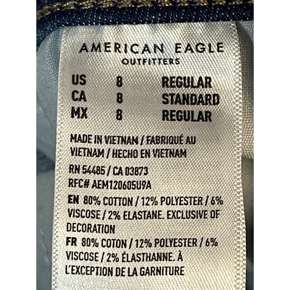 American Eagle Jeans Womens 8 Skinny‎ Distressed Stretch Mid Rise - Picture 11 of 12